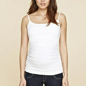 Camiseta sin mangas para mujer, camisola fruncida de maternidad, camisa básica sin mangas para embarazo, camisetas elásticas de Yoga atléticas, capas informales de entrenamiento - Product Image 1