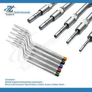 Osteotome manuel en acier inoxydable CE pour implants dentaires, instrument incurvé à pointe concave extrudeuse courbée pour extraction dentaire, pour lifting sinusal 3mm - Product Image 2