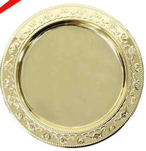 Meilleure vente Plaque de présentation en métal de forme ronde et fini doré pour mariage - Product Image 3