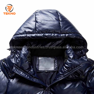 Doudoune d'hiver pour hommes, nouvelle conception, grande taille, couleur unie brillante, veste chaude surdimensionnée décontractée, en nylon, service OEM - Product Image 4