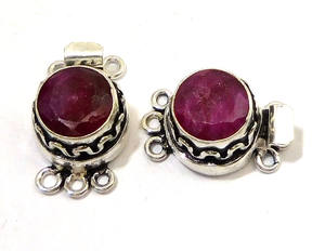 Broche de caja de plata de estrella antigua y chapado en oro de 18 quilates, 1 hebra, 2 y 3 hebras, B631, 24X15X10MM, broche para hacer joyas de piedras preciosas de Rubí - Product Image 5