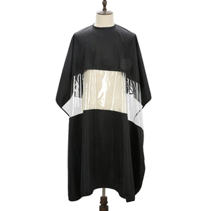 Capa de peluquería impermeable de nailon y poliéster con escote personalizable para corte de pelo - Product Image 3