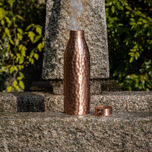 Botella de Agua de Cobre Real con Pajita, Diseño Desechable, Acabado Martillado, Varias Capacidades para Tiendas de Salud - Product Image 4