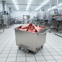 Nouvelles roues robustes en acier inoxydable 304 pour chariot à viande, pour abattoir et transformation alimentaire, taille personnalisée, garantie 1 an