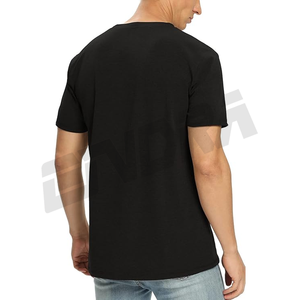 T-shirt classique en coton uni pour hommes demi-manches col rond respirant et doux parfait pour une tenue décontractée tendance quotidienne - Product Image 3