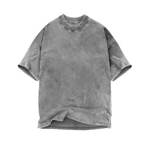 Camisetas de Hombre Vintage Tejidas 100% Algodón, Cuello Redondo, Manga Corta, Ajuste Regular, Transpirables, de Secado Rápido, Estilo Hip Hop y Fitness - Product Image 1