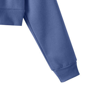 เสื้อฮู้ดกันหนาวแขนยาวสำหรับผู้หญิง, เสื้อครอปแขนยาวลำลองทรงสตรีทแวร์ปล่อยไหล่มีฮู้ดระบายอากาศได้ดีเป็นมิตรกับสิ่งแวดล้อม - Product Image 4