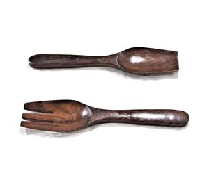 Serveur de salade en bois de manguier ustensiles de cuisine couverts en bois cuillère de service fourchette ustensiles outil à salade - Product Image 3