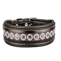 Collier de chien en cuir rembourré noir décoratif bling à canal vide personnalisé avec anneau en D à boucle roulante réglable en acier inoxydable
