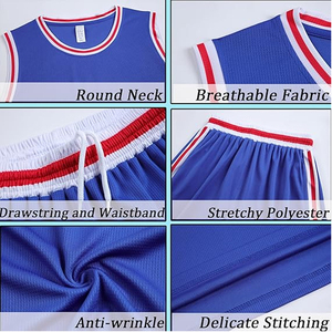 Vente en gros d'uniformes de basket-ball en polyester à séchage rapide L'impression de logo personnalisé accepte la conception d'ensembles personnalisés - Product Image 3