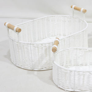 Artex Dong Thap Plateaux en plastique de stockage durables ovales en PE avec poignées Récipients en plastique rotin pour fruits et légumes pour l'organisation - Product Image 6