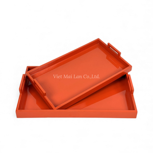 Plateau en laque moderne, design flexible fait à la main pour servir de la nourriture, décoration de la maison, présentation de table, usage quotidien, artisanat vietnamien - Product Image 4