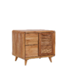 Buffet minimaliste avec 2 tiroirs et 1 porte, en bois de teck, pour la décoration de la maison - Product Image 3