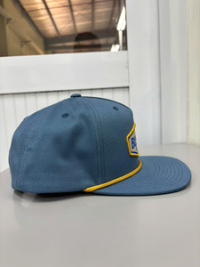 Injae Vina OEM Custom 5 Panel Snapback Cap Rubber Patch Logo Rope Detail <b>Flat</b> Brim Streetwear Baseball <b>Hat</b> Adjustable Closure - Product Image 4
