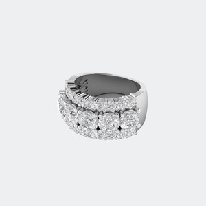 Bague Statement Large en Or 14 carats avec Diamants Ronds Multiples de 5.00 CTW, Couleur D, Qualité VVS, Sertie Pavé et Griffes, Diamants de Laboratoire, Bijou pour Femme - Product Image 5
