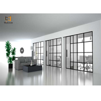 Modern Soundproof Office Used Aluminum Partitions Dividers with Glass Partition Sliding/Casement Doors for Home Office Workshop