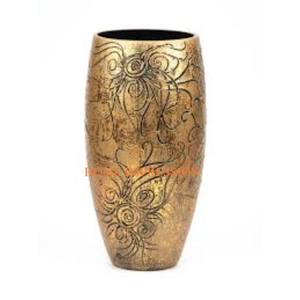 Jarrones altos de flores de diferentes colores pulidos en oro brillante y cobre, Juego de 2 jarrones y maceta de lujo únicos para mesa de boda a la venta - Product Image 1