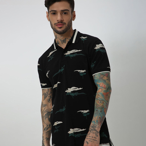 Logo personnalisé grande taille imprimé pour col à manches courtes hommes tricot respirant pour chemise-prix de gros - Product Image 3