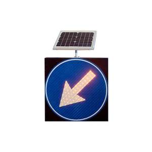 Señal de Tráfico Reflectante con Energía Solar de 600 x 600 x 80 mm, LED 'Vaya a la Derecha-Vaya a la Izquierda' - Product Image 1