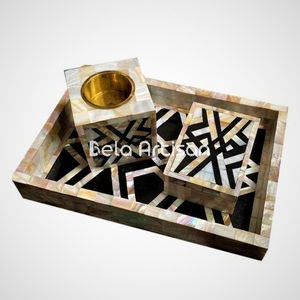 Ensemble de brûleur Bakhoor en incrustation de nacre florale colorée avec bol en laiton et boîte de rangement Ensemble cadeau fait main - Product Image 5