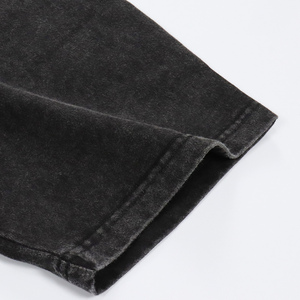 Venta al por mayor ácido lavado Unisex Vintage 220 Gsm algodón camisetas de gran tamaño Boxy Fit recortada camiseta hombres - Product Image 6