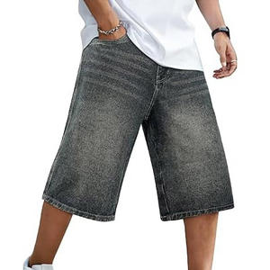 <b>Men</b> Fashion Denim <b>Shorts</b> Low Streetwear Style Ripped Blue Casual <b>Slim</b> <b>Fit</b> Trendy Summer Outfit Wholesale OEM Custom Embroidery - Product Image 1