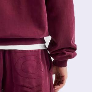 100% algodón hecho nuevos hombres lavado ácido chándal conjunto diseño personalizado estilo Hip Hop hombres lavado ácido chándales - Product Image 5