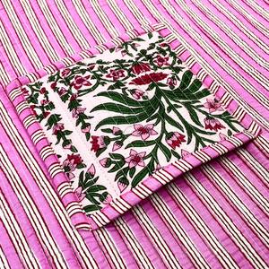 Bolsa de Mano Tradicional Ecológica para Mujer, 100% Algodón Puro, con Estampado Floral, Hecha a Mano, Acolchada, Ligera, de 18 Pulgadas - Product Image 4