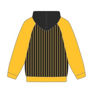 Sigma Gamma Rho Black Body Gold Raglan Pinstripes Pullover Hoodie SGRho Sorority Apparel Custom Divine Nine HBCU Clothing - Product Image 3