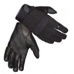 Guantes tácticos de cuero de supervivencia al aire libre negros con guantes de manejo protectores de goma - Product Image 3