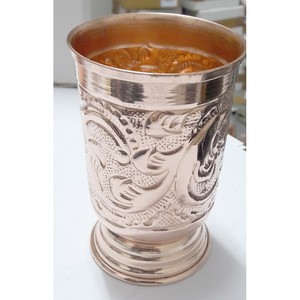 Designer <b>Copper</b> Glass Tumbler <b>Cup</b> 350ml Capacity for Water Drinking Yoga & Ayurveda Healing - Product Image 3