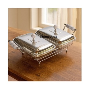 Recipiente para Buffet de Comida de Acero Inoxidable con Perilla de Resina, Recipiente para Calentar Comida de Primera Calidad con Forma Redonda en India - Product Image 1