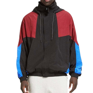 เสื้อแจ็คเก็ตกันลมไนลอนคุณภาพสูงสำหรับผู้ชาย ดีไซน์สปอร์ตน้ำหนักเบา กันน้ำ มีฮู้ด คอปก  ไซส์ใหญ่ บุขน - Product Image 1