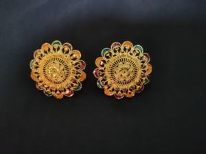 <b>Indian</b> Made Earrings <b>Set</b> with Traditional Designed 22CT Gold Plated Earrings <b>Jewelry</b> for Women Wear by Exporters - Product Image 4