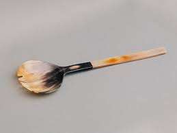 Servidor de ensalada de cuerno Natural hecho a mano, gran oferta, cuchara de mango ancho, cuerno hecho a mano, servidor de ensalada pulido, utensilios de cocina, vajilla - Product Image 6