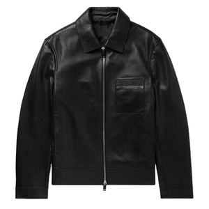 Blouson en cuir personnalisé pour moto, imprimé en relief, fermeture éclair, streetwear, blouson en cuir pour moto, homme - Product Image 1