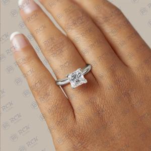 2,50 CTW Princess Cut Solitaire Moissanite anillo para mujer VVS Clarity Love Band joyería para aniversario y regalo de cumpleaños - Product Image 4