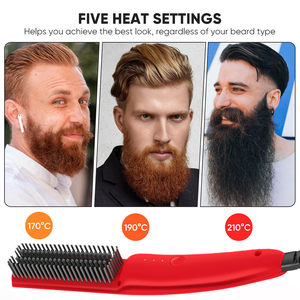 Brosse à <span class=keywords><strong>Barbe</strong></span> Chauffage Rapide Portable, Mini Peigne <span class=keywords><strong>Lisseur</strong></span> Ionique pour Hommes et Femmes - Product Image 6