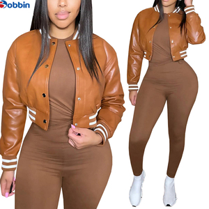 Chaqueta Bomber Varsity de Béisbol Personalizada para Mujer, de Cuero Reversible, Transpirable y Ecológica, en Oferta - Product Image 5