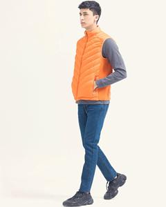 Veste matelassée légère à capuche orange vif pour homme, sans manches, isolée, chaude, imperméable, coupe-vent, fermeture éclair sur le devant, pour l'extérieur, l'hiver - Product Image 3
