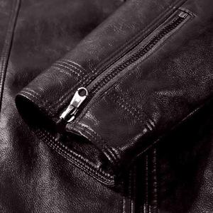 High Quality <b>Men's</b> Solid PU Leather <b>Jacket</b> Customizable Color Low MOQ Reasonable Price Fashionable <b>for</b> Winter <b>jacket</b> <b>for</b> <b>men</b> - Product Image 5