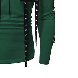 Sweat à capuche unisexe 100% coton hiver décontracté coupe surdimensionnée avec bande latérale rayures col à capuche bases coton mélangé - Product Image 6