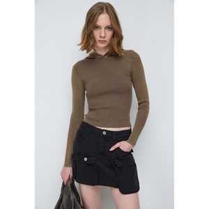 Sudadera Básica con Capucha de Tela de Sarga 100% Algodón con Efecto Desgastado para Uso Diario - Product Image 1