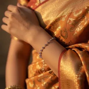 Collar de Perlas de Iolita Plateada para Uso Diario, Estilo Vintage, con Diseño Religioso de Frutas y Números, con Ónix, Ágata, Perla y Jade para Fiestas - Product Image 1