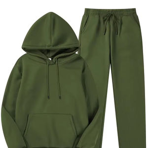 Chándal de algodón 100% Reversible de alta calidad para hombre, respetuoso con el medio ambiente, a prueba de viento con 340 GSM, patrón sólido gris de talla grande para invierno - Product Image 1