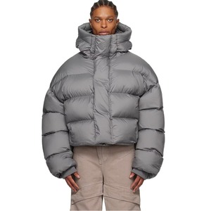High Quality 100% Cotton Puffer <b>Jacket</b> Oversized Pullover Embroidered Logo Hooded Lined Winter Custom Print Wholesale - Product Image 2