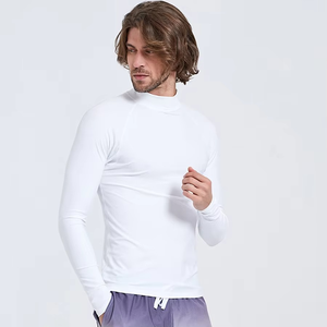 Wholesale Custom logo <b>Printed</b> Men's Upf50+ Quick Dry Gym Compression Shirts Blank Rash Guard For Men rash Guard Custom men - Product Image 2
