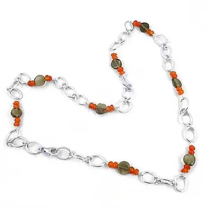 Collier en argent 925 avec perle d'eau douce et perles de pierre naturelle, style religieux tendance plaqué argent pour femmes - Product Image 2