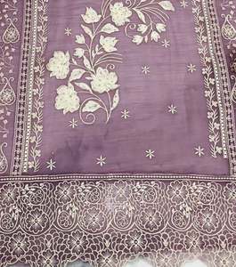 Designer moderne indien pakistanais vêtements non cousus brodés à la main belle fête traditionnelle porter des costumes mode-avant - Product Image 3