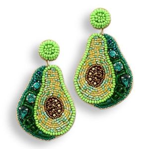 Boucles d'oreilles brodées de perles violettes/jaunes/vertes conçues sur mesure Bijoux de festival de plumes de perles de rocaille de style classique fabriqués à la main - Product Image 3